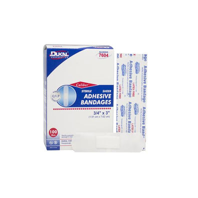 Bandage Strips Sheer Caliber 3/4x3" Sheer 100/Bx, 1 BX/CA - Surgical Supplies NY